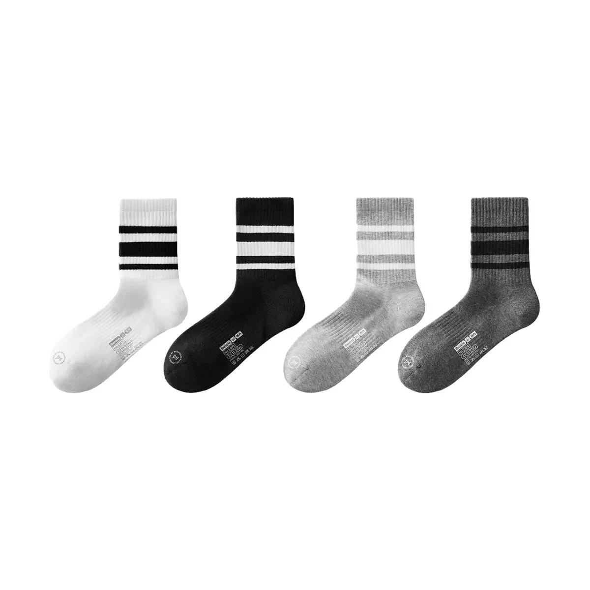 Bananain Men's Athletic Socks - 7A Antibacterial, Odor-Resistant, Sweat-Wicking Crew Socks (4-Pack)