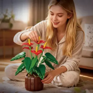 732 Piece Palm Plant Building Block Set, DIY Flower Plant Model, Flower Building Blocks, Assembly Building Blocks, Home Decor, Adult Creative Gift, Birthday Present, Christmas Gift