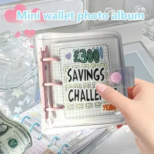 Budget Planner Organizer, Monthly Budget Planner with Savings Challenge Tracker, Transparent Envelope Design, PVC Material Money Saving Folder, Multiple Amount Options, Mini Cash Binder