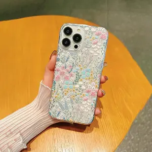 Floral Pattern Phone Case, Anti-drop Cellphone Protective Case, Total Protective Shockproof Mobile Phone Cover for iPhone 11 12 13 14 15 16 Pro Max