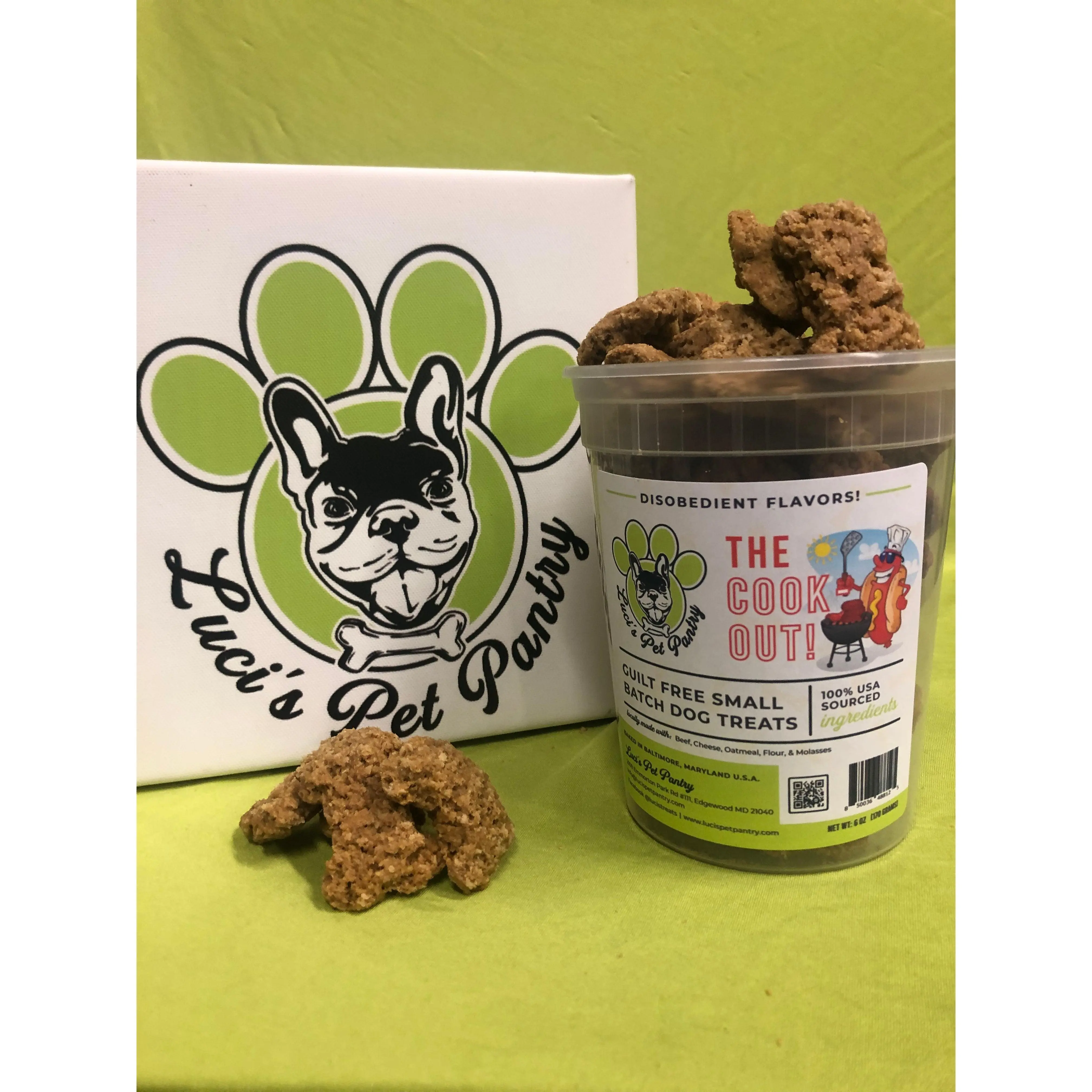 The Cookout - All Natural "Beef & Cheese" Dog & Puppy Treats - Disobedient Tub of Biscuits