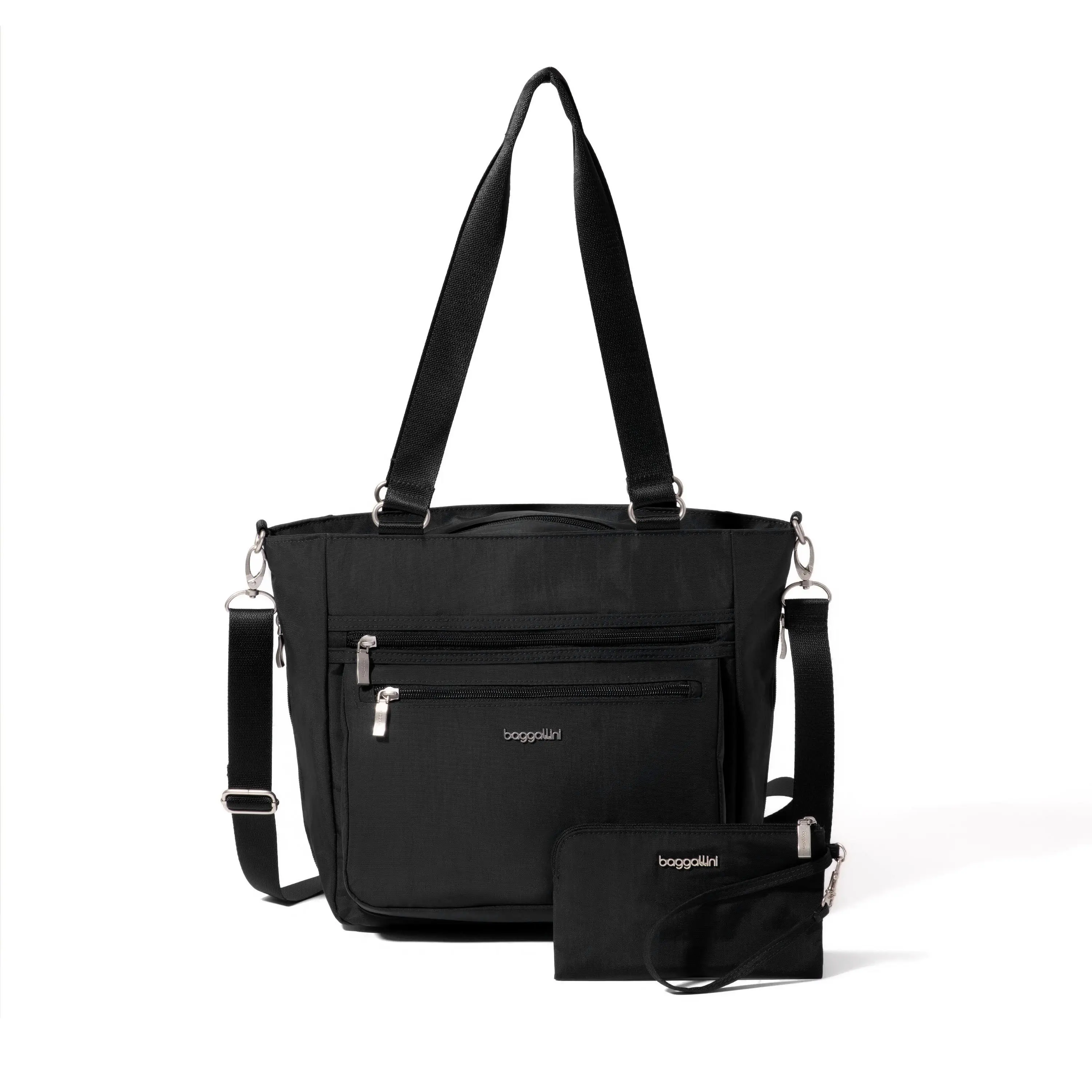 Baggallini Women's 2-in-1 Tote Bag - Casual Commuter Style Daily Commuter Bag, Lightweight Large Capacity Modern Shopper, Includes Wristlet, 2-In-1 Women's Tote Bags