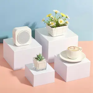 4PCS Acrylic Buffet Risers Set, Nesting Display Stands for Table Centerpieces, Hollow Bottom Cube Shelves for Catering Dessert Jewelry Figures Collectibles – 7/8/9/10 Inch