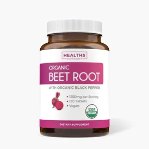 USDA Organic Beet Root Tablet 1350mg Beets Per Serving with Black Pepper for Extra Absorption - Super Antioxidant and Nitrate Supplement for Athletic Performance and Stamina Healthcare Dietary
