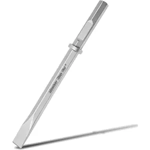 Monkey King Bar- Long 20 Inch Hex Chisel Bit- Flat Chisel Bit Ideal for Removing Masonry- Round Hex & Spline Hammer Steel