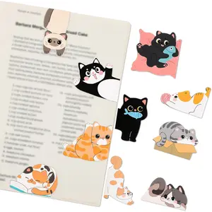 5-10Pcs magnetic bookmarks, adorable cat-shaped bookmark clips, perfect as stocking stuffers for female book lovers.