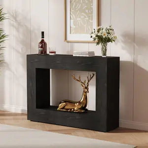 47" Farmhouse Console Table with Shelf, Wooden Entryway Table for Living Room, Hallway & Foyer