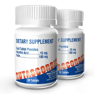 RUTASCORBIN Rutin-Infused Vitamin C Dietary Supplement - US Immune Support Formula, High-Potency Antioxidants, Vascular Wellness, Collagen, Iron, Energy Support, Healthy Selfcare - 2-Pack (50 Tablets Total)