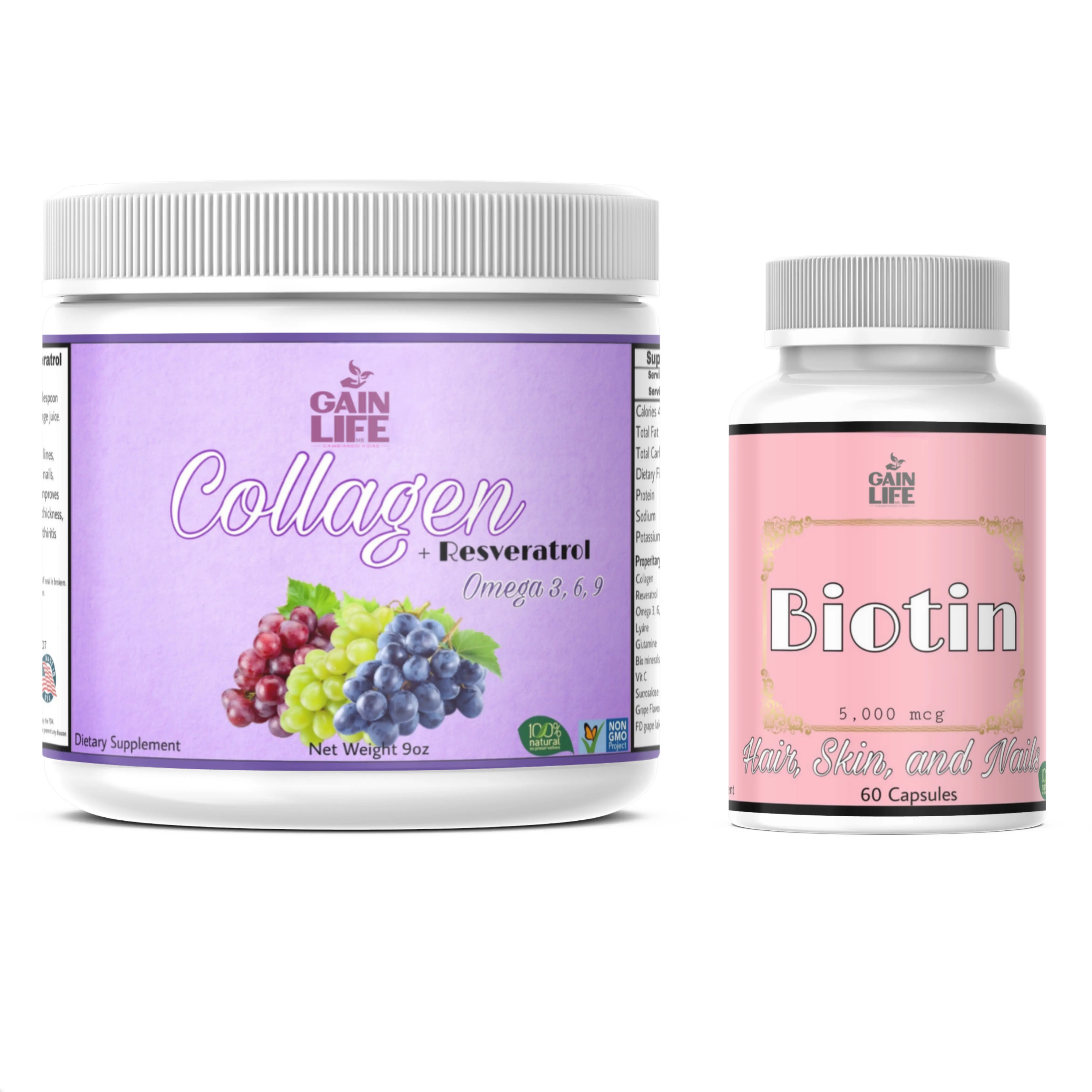 Gain Life Collagen & Biotin Daily Dietary Supplement