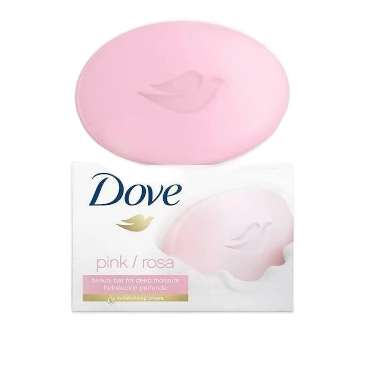 Dove Beauty Bar Pink, Gentle Solid Cleansing Soap with Moisturizer for Soft, Hydrating Skin, Hypoallergenic Formula, 8 Bars, 90g Each, Daily, 24 Months
