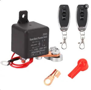 Remote Battery Disconnect Switch 12V Battery Kill Switch 200A Anti-Theft Isolator with Remote Control and Battery Negative Cut Off Function