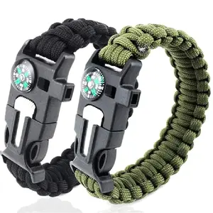 5 in 1 Paracord Survival Tactical Compass Bracelets (2pcs) multi-tool bracelet, adventure gear, tactical bracelet, survival tool