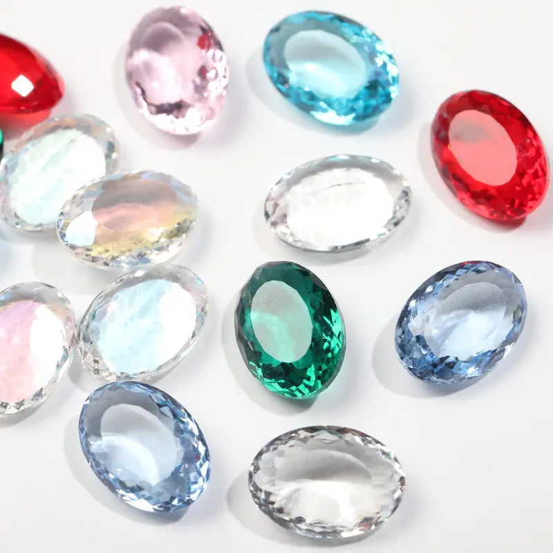 【NO Hole NOT Bead】10x14mm Transparent Clear K9 Glass Crystal Oval Pigeon Egg Super Glitter Rhinestones Strass Diamonds for Dress DIY Craft Decorations Jewelry Making Accessories Home Decor