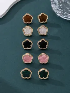 Women's Earring Set, Classic Design, Glass Inlay, Fashionable & Versatile, Lucky Clover Pattern, Elegant Jewelry Gift, Versatile Earrings