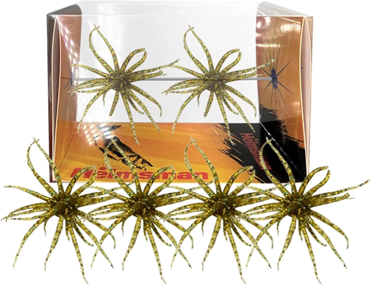 4Pcs Sea Urchin Soft Bait | Realistic Fuzzy Dice Fishing Lure for Bass & Perch | Floating TPR Swimbait with Reflective Stars | 6 Colors Artificial Worm Bait for Saltwater & Freshwater