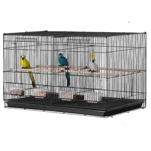 Dsflair 30Inc Flight Bird Cage Stackable Divided Small Animal Cage for Various Birds Pet Travel Iron Material with Handle and Perches cage