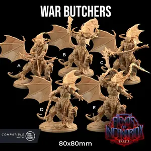 War Butcher Fiends of Incandriox | The Dragon Trappers Lodge | 32mm Scale | Miniature TTRPG Mini DnD Dungeons Dragons Wargame