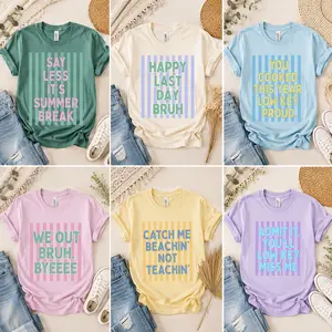 Comfort Colors Teacher Last Day of School Shirt, Summer Break Style Tee, End of Year Group Shirt, Cute Educator Graphic Top, School Year Celebration Gift - TrendWear USA