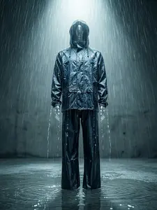 Raincoat & Pants Set, 1 Set Waterproof Windproof Rainproof Raincoat with Reflective Strip, Full Body Cover, Outdoor Raincoat for Men, Rainy Season, Rainy Days, Fishing, Cycling, Hiking, Rain Suit