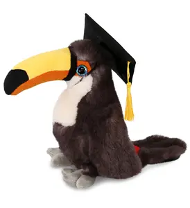 DOLLIBU Polyester Toucan Bird Stuffed Toy - Super Soft Plush Toy, Graduation Gift with Graduation Dress for Key Occasions
