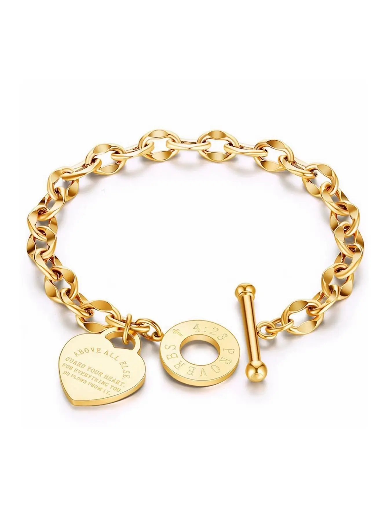 Mother's Day Gift Women's Stainless Steel Pendant Bracelet with Letter & Heart Design, Fashion Jewelry Gift for Women & Girls, Multi-Purpose Birthday Present, Letter Link Bracelet, Heart Bracelets