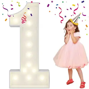 4FT Light Up Numbers Letters, DIY Giant Marquee Numbers, Balloon Number 1 for 1st 13th Sweet 16th Birthday Decorations, Anniversary, Wedding