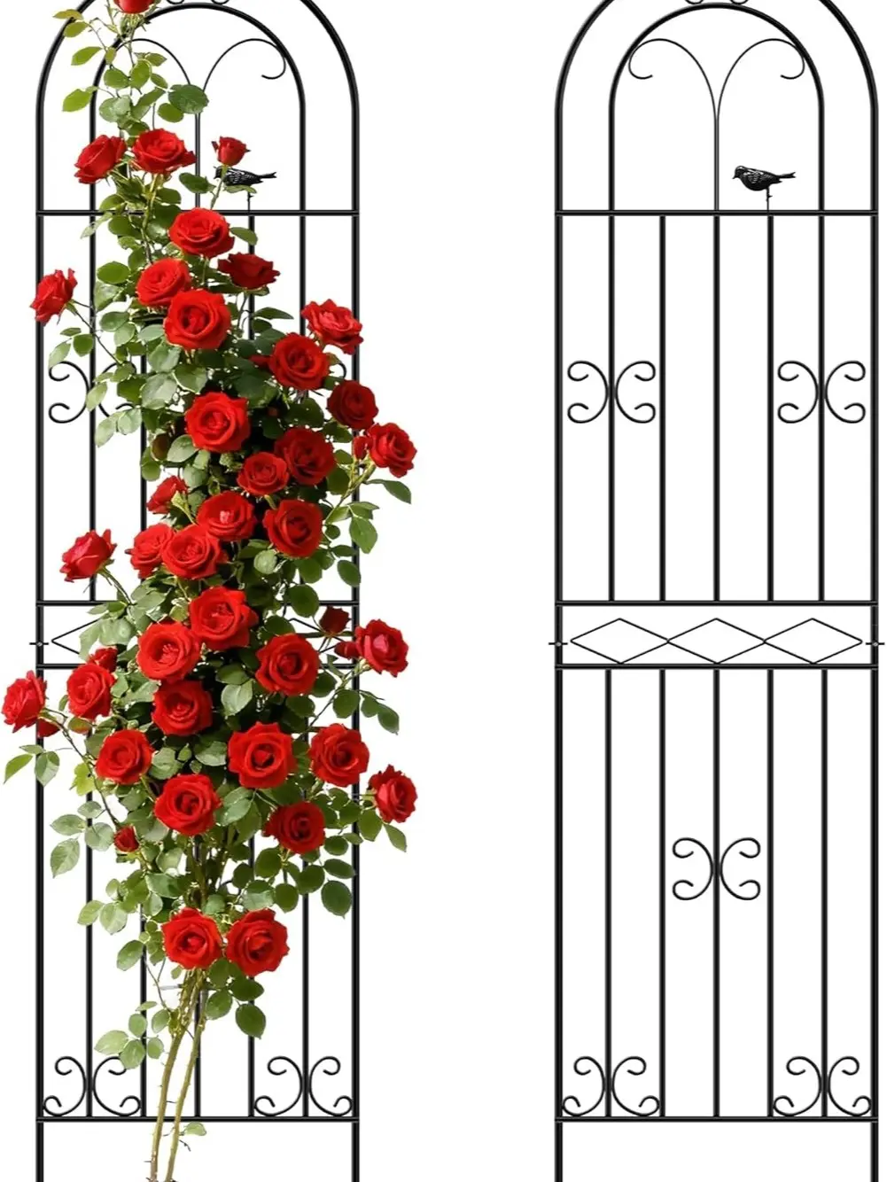 ARIFARO 78 inch Metal Garden Trellis for Climbing Plants, Pack of 2, Indoor/Outdoor Sturdy Decorative Plant Trellises for Potted Plants, House Plants,...