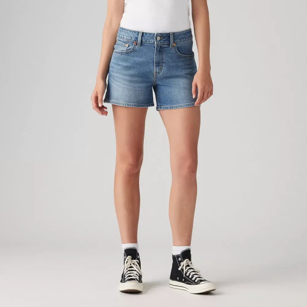 Levi's Women's A-Line Shorts Mid Rise Denim Stretch Blue 27 Regular Fit