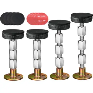 4Pcs Bed Frame Anti-Shake Tool, Threaded Adjustable Headboard Stoppers, Prevent loosening Fixer Bed Frame, Bedside Telescopic Support Headboard Stabilizer for Room Wall,Beds Cabinets,Table 28mm-106mm