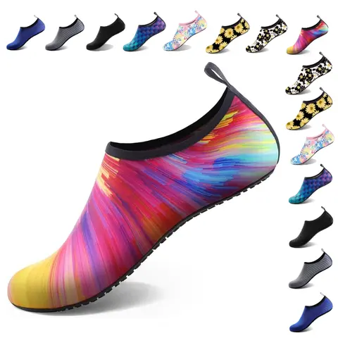 Quick-Dry Water Shoes for Women & Men - Aqua Socks Barefoot Swim Beach Yoga Exercise Pool Camping Gift with Breathable Elastic Fabric and Anti-Slip Sole Watershoes
