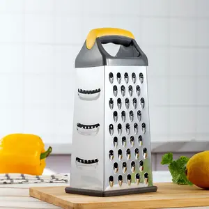 Stainless Steel Four-Sided Grater for Cheese, Carrot, Potato Slicing Machine, Kitchen Shredder, Vegetable Cutting Slicer, Compact Manual Kitchen Tool, Kitchen Gadgets for Home & Restaurant Use, Onion Potato Grater, Multifunctional Cabbage Grater