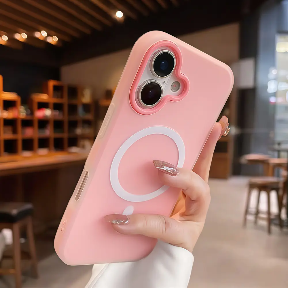 Frosted Finish Magnetic TPU Smartphone Cover - Shockproof, Anti-Drop Casing with Lens Protector, Screen Protector, Large Window for iPhone 16 Pro Max, 17 Pro Max Models