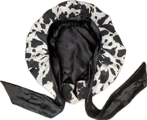 Cow Print Tie Bonnet