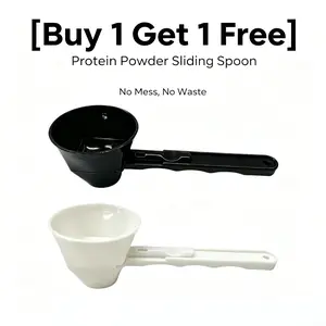 [Buy 1 Get 1 Free] Protein Powder Sliding Spoon,High Quality Funnel for Pre Workout Creatine Powder Formula,Coffee Milk Smoothie Chocolate Powder Kitchen Utensils BPA Free Plastic