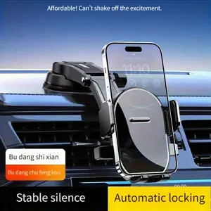 Suction Cup Car Phone Mount, 360° Adjustable Dashboard/Windshield Phone Holder, Long-Arm Strong Suction Car Cradle for All Smartphones & GPS