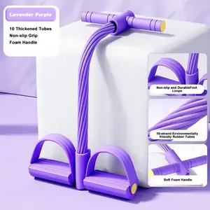 Multifunction Pedal Resistance Trainer with 10 Tubes Enhanced Version – Stronger Resistance for Effective Training, Portable Foot Pedal Exerciser for Full-Body Home Workout, Stretching & Fitness Training