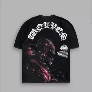 PowerFit Adversary "Premium" Carnage Oversized Tee 100% Sustainable Cotton Casual T-Shirt with Boxy Fit, Classic Fit, Heavyweight Design men clothing