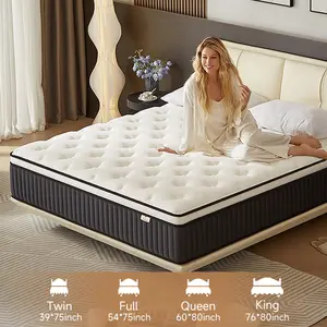 ZYLUMI Hybrid Mattress - USA-Certified, Cool & Breathable, Motion Isolation, CertiPUR-US & Oeko TEX, Odorless Memory Foam, Orthopedic Support, Zero Motion Transfer, 10-Year Warranty