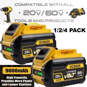 9.0Ah for DEWALT Lithium-ion Battery DCB609 20V/60V MAX Tools Rechargeable DCB200 High Capacity for FLEXVOLT 20V/60V MAX Tools