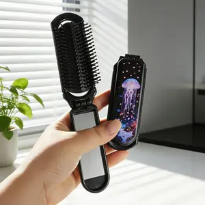 Foldable Hair Comb with Jellyfish Print, Portable Massage Comb for Women, Travel Pocket Comb, Ideal Gift for Sisters and Moms, Hair Styling Combs