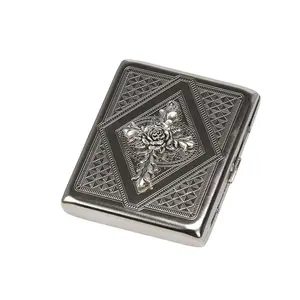 Retro Cigarette Case Victorian Style Metal Holder, Credit Card Holder Pocket, Rfid Protective Security Wallet, Regular King 100's Size, Box, Gift