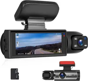 Front & Rear Dashcam, 1 Count Dash Camera for Car, Wide Angle Car Driving Recorder with IR Night-Vision G Sensor, 3.16 Inch IPS Screen 1080P HD Camera with Dual Lens, Fall Gift, Birthday Gifts