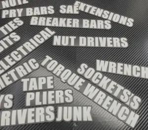 Mechanic Car Guy Glow In The Dark Toolbox Magnet Labels