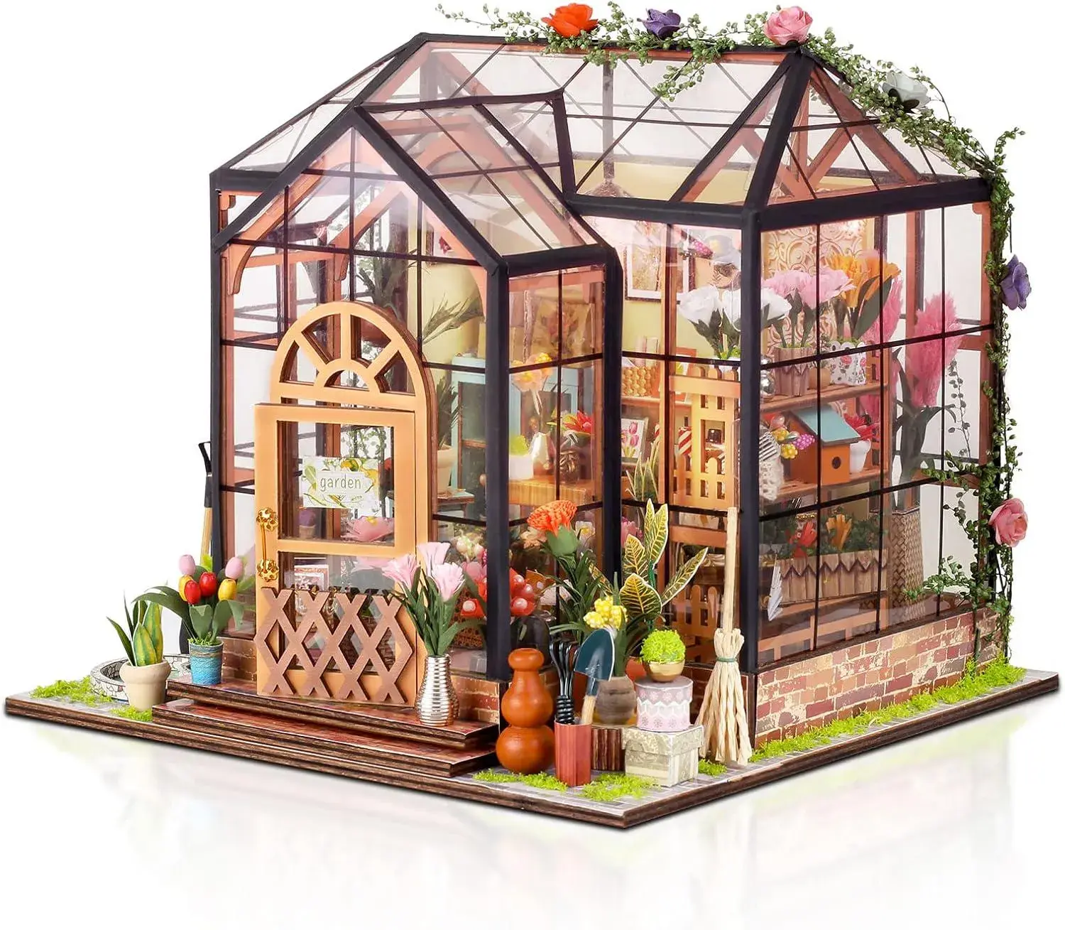 Jenny's Garden Book Nook: Miniature Greenhouse 3D Wooden Puzzle