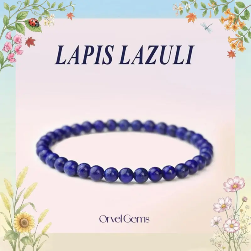 Women Blue Friendship Bracelet Blue Lapis Lazuli Bracelet, AAA Dainty 4mm Beads, Natural Gemstone Stretch Healing Bracelet, Unisex Boho Style Gift