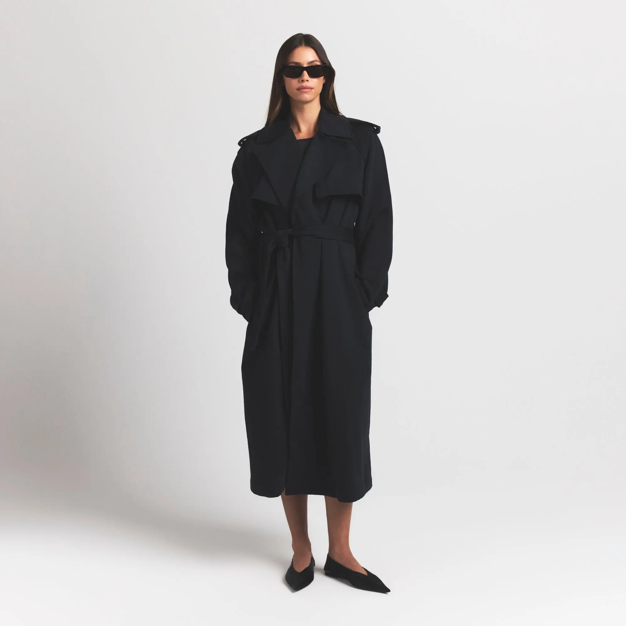 SKIMS BOYFRIEND FLEECE OVERSIZED TRENCH COAT