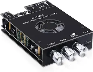 Audio Amplifier Board, ZK-1602T Bluetooth 5.0 Power Amp for Home Speakers 2.0 Channel 160W+160W Stereo Mini Amplifier Module TDA7498E Chip W/TB, USB, AUX, DC 15-36V