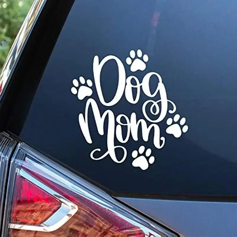 Dog Mom Letter Pattern Car Sticker, Adhesive Vinyl Decal, Sticker For Cars, 1 Count Car Rear Window Decal, Car Exterior Decoration Accessories, Car Decals