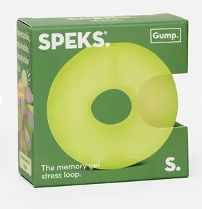 SPEKS Translucent Compact Donut-Shaped Stress Relief Toy – Soft, Satisfying to Squish, for Anxiety Relief & Fidget Toy Collectors (Lime Green/Yellow)