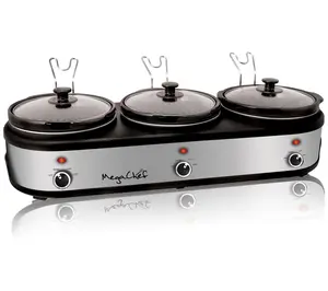 MegaChef 2.5-Quart Slow Cooker Server in Silver& Black Finish